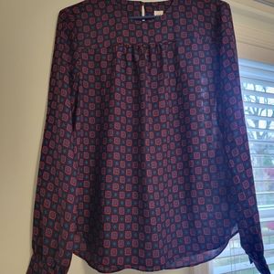 Gap blue and red checked pattern blouse